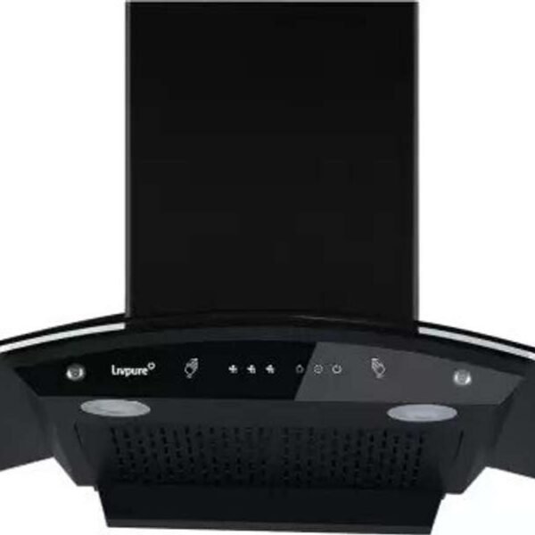 Livpure Swirl-75 Auto Clean Wall Mounted Chimney (Powerful Suction-1400 m3/h Black)