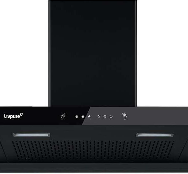 Livpure Ether-90 Auto Clean Wall Mounted Chimney (Powerful Suction-1350 m3/h Black)