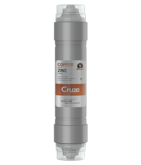 Lexcru Cruze Antioxidant Alkaline Copper Zinc Filter Cartridge | 8 Inch – Pack of 1