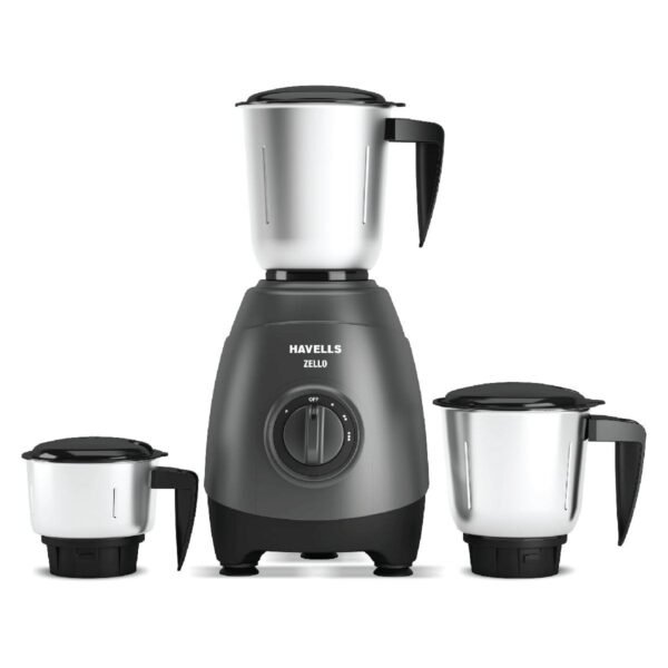 Havells Zello 750W Mixer Grinder | 3Jar | Grey