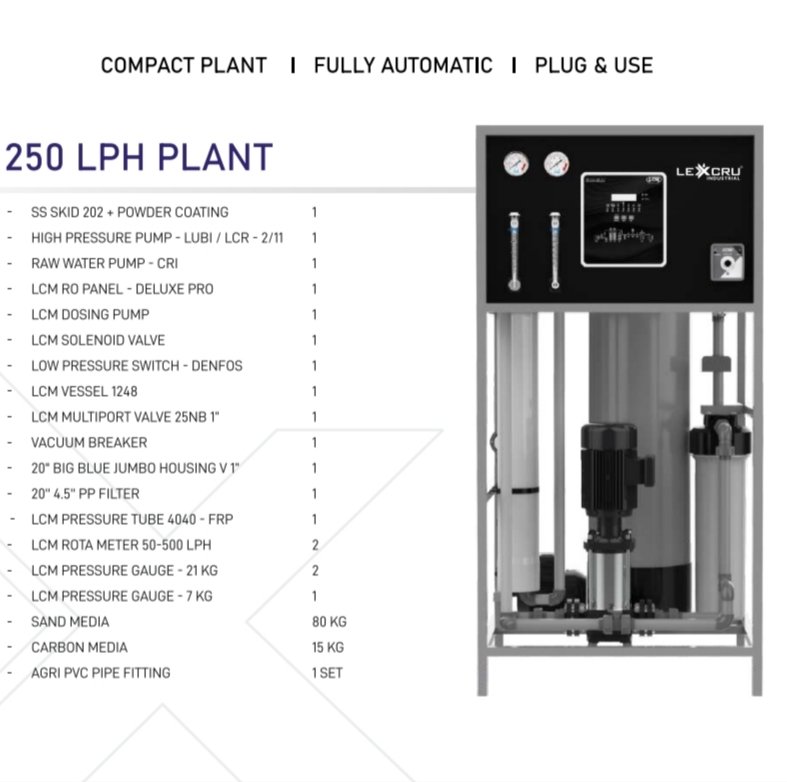 Lexcru LCM 250 LPH Industrial R O Plant - Image 2