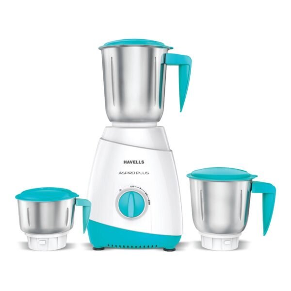 Havells Aspro Plus 550W Mixer Grinder 3Jar White & Light Blue