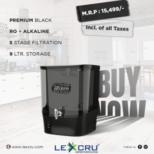 Lexcru Cruze Aqua Blush RO+ALKALINE 5 Stages 7 Liter Storage Water Purifier