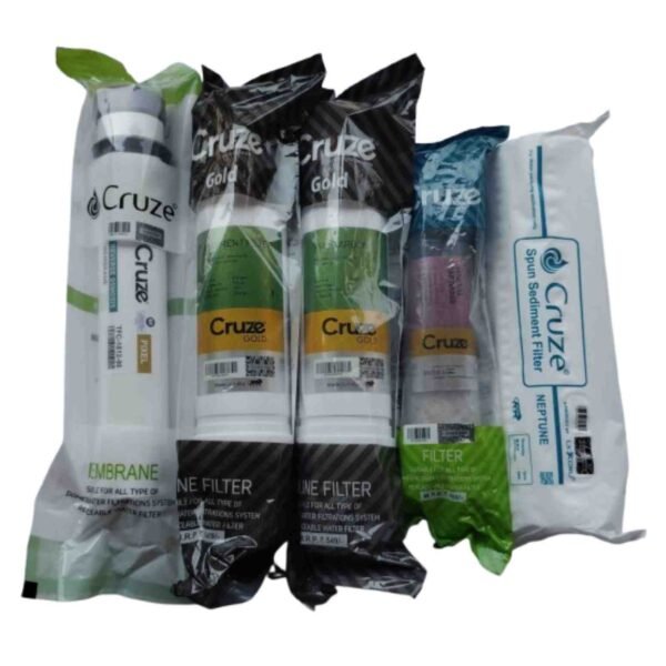 Lexcru Cruze Gold Sediment Carban Membrane Mineral PP Spun 10″Inch RO Filter Kit
