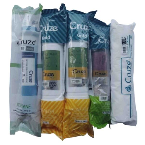Lexcru Cruze Gold Sediment Carban Membrane Mineral PP Spun 10"Inch RO Filter Kit