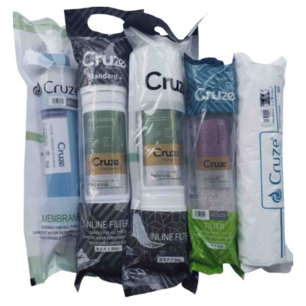 Lexcru Cruze Standard Plus Sediment Carban Membrane Mineral PP Spun 10″Inch RO Filter Kit