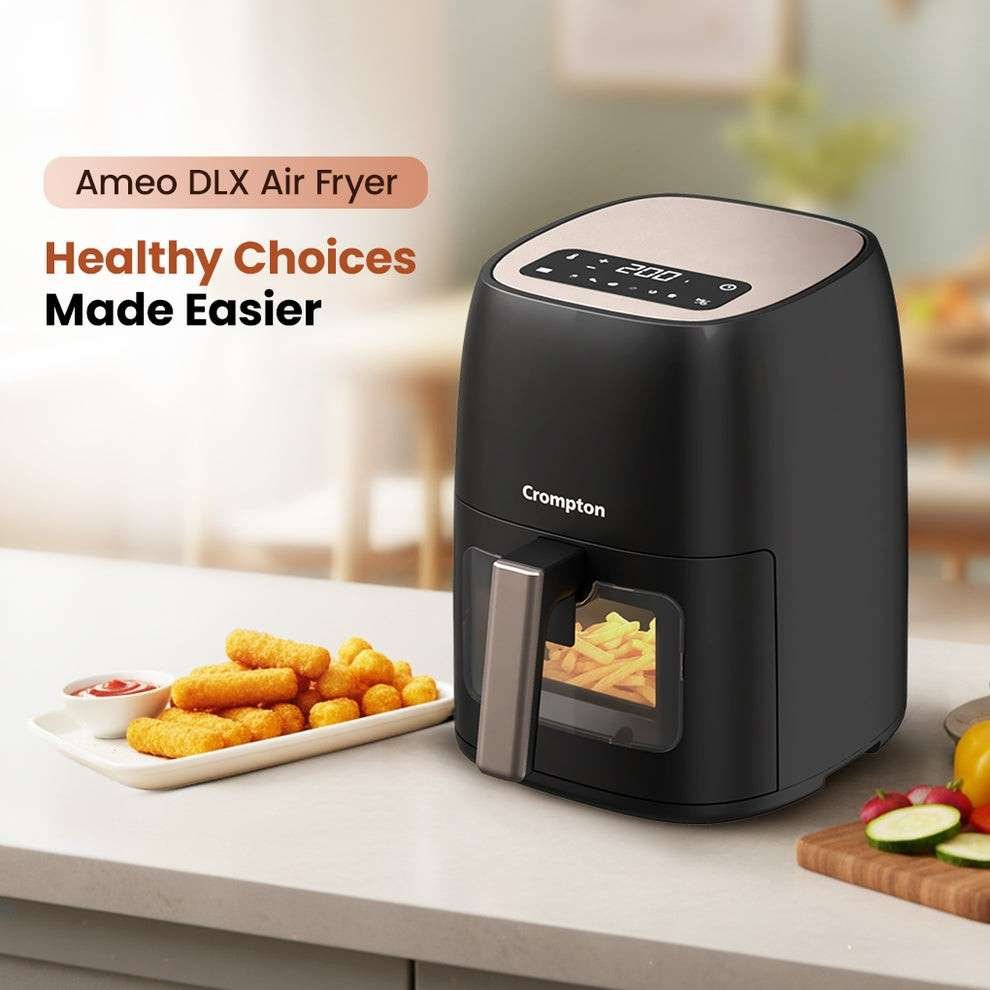 Crompton Ameo DLX 4.2L Air Fryer | 1450W Super Helix Heating | Oil-Free Healthy Cooking | Digital Display with Indian Preset Menus | 2 Year Warranty - Image 3